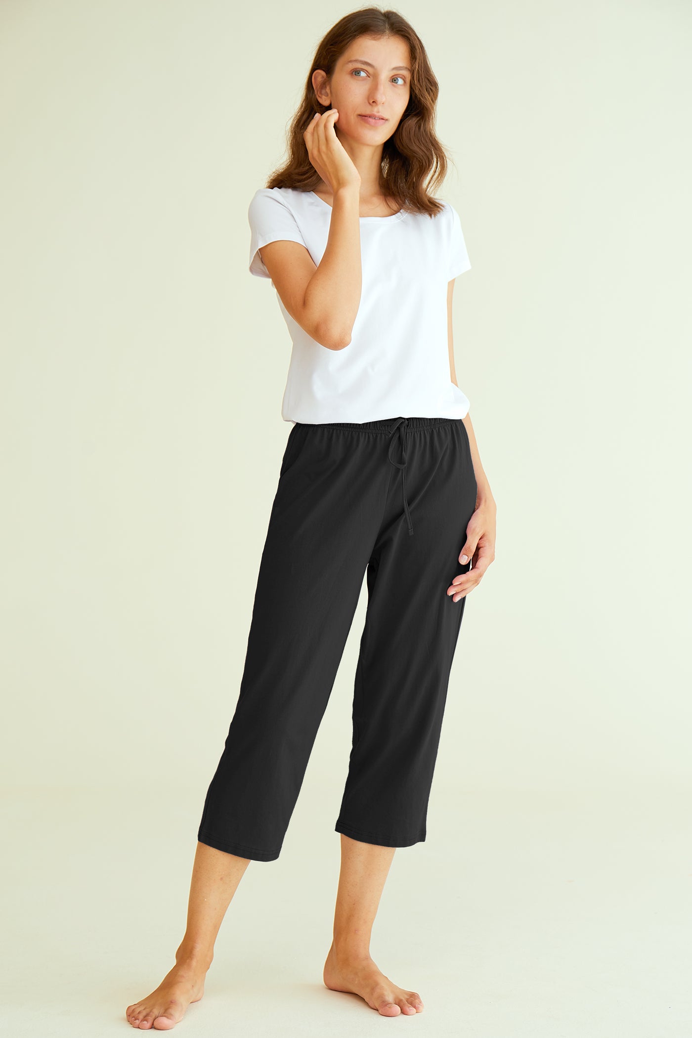 womens cotton capri pants