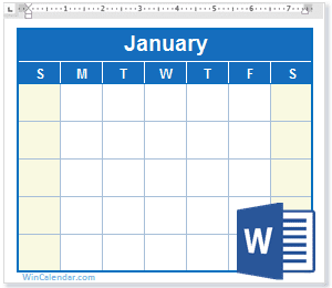 word calendar templates