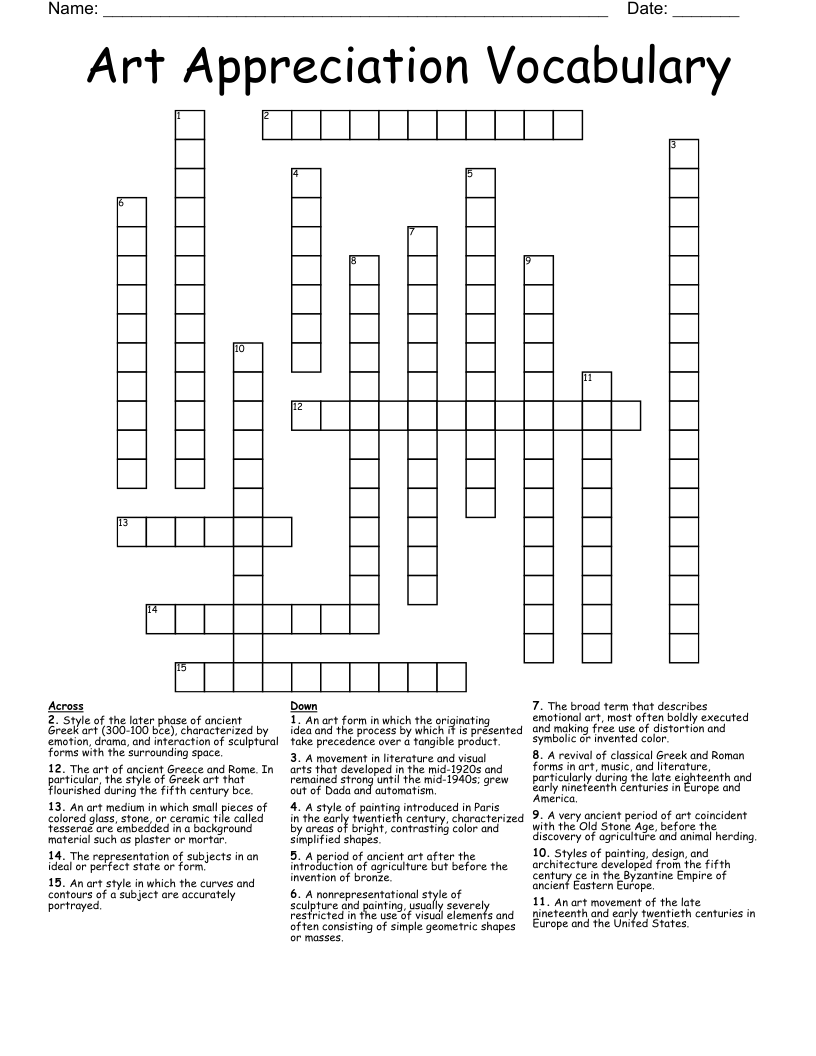 work with tesserae crossword