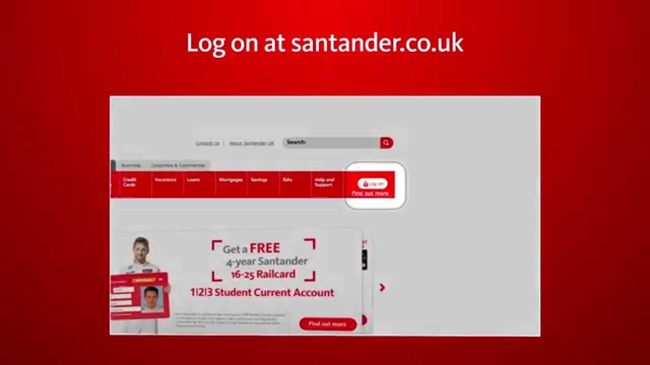 www.santander.co.uk log on