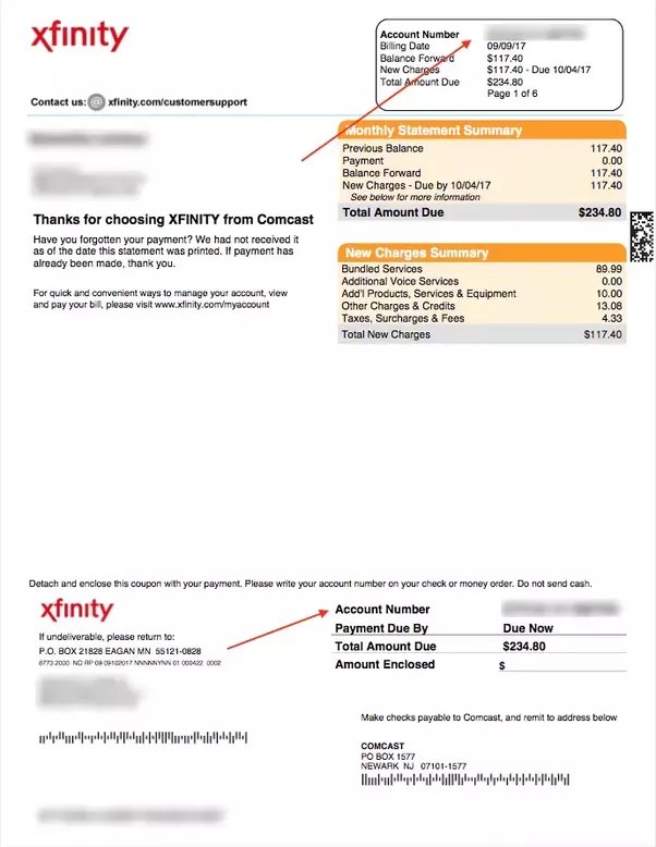 xfinity mobile billing phone number