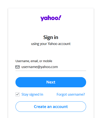 yahoo mail login