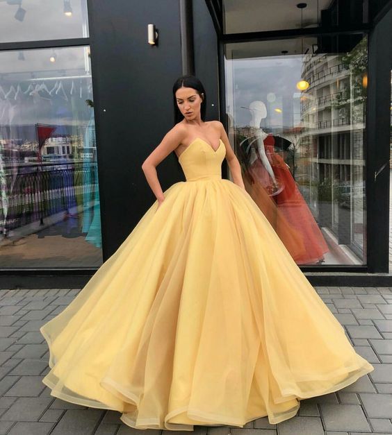 yellow ball gown