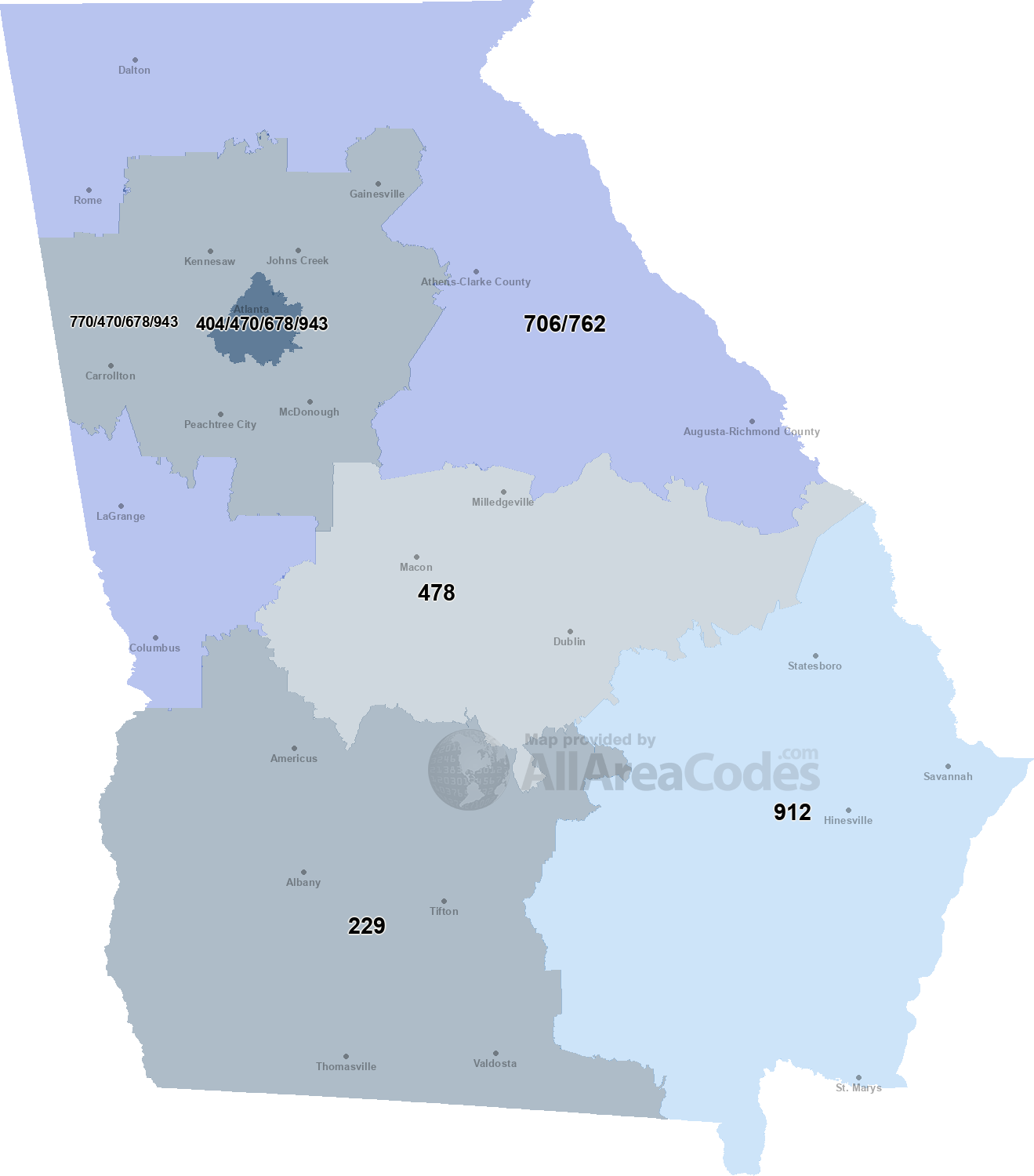 zip code for area code 770